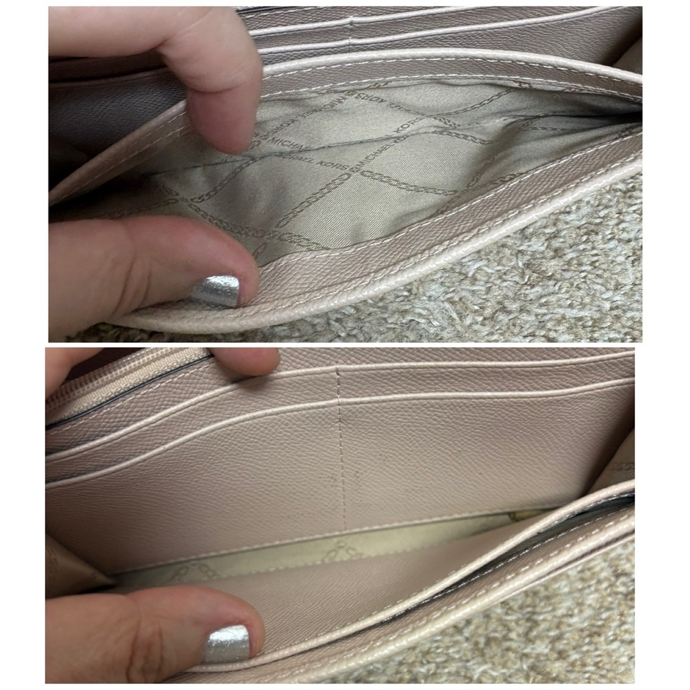 Michael Kors MK envelope clutch wallet on chain WOC cream blush gold cute EUC - Picture 8 of 17